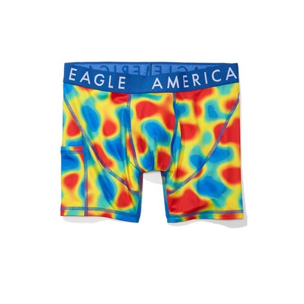 American Eagle Boxer Brief Men M Blue Thermal 6 Flex Ball Pit Pouch Pocket